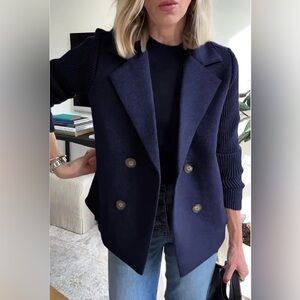 NWT Ebossy Double Breasted Pea Coat by Chartou